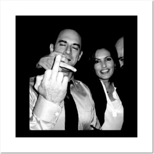 Vintage Elliot Stabler And Olivia Benson Middle Finger Posters and Art